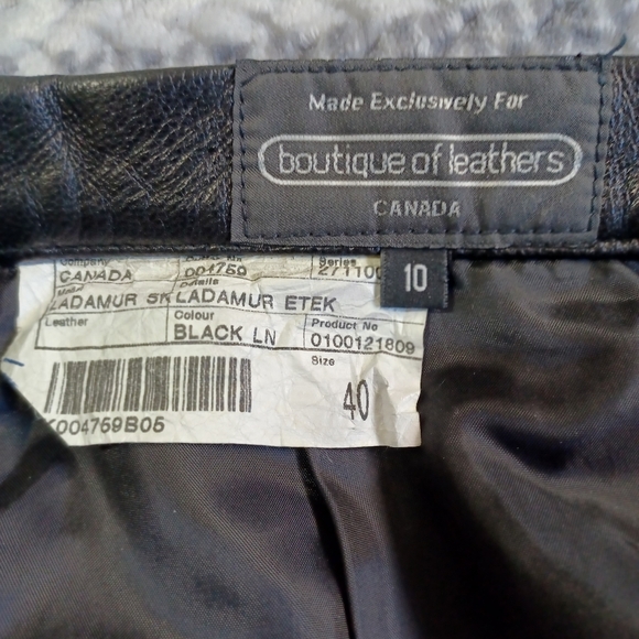 Boutique of Leathers Black leather skirt Sz 10 - Picture 4 of 14